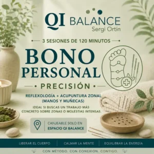 Reflexología Podal y Acupuntura Zonal (muñecas y tobillos) – 3 sesiones 🎟️