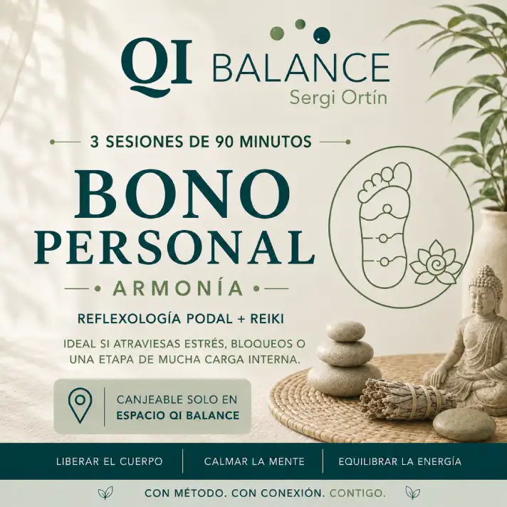 Este bono personal de 3 sesiones de Reflexología Podal y Reiki combina el trabajo reflejo en los pies con la canalización energética del Reiki.
